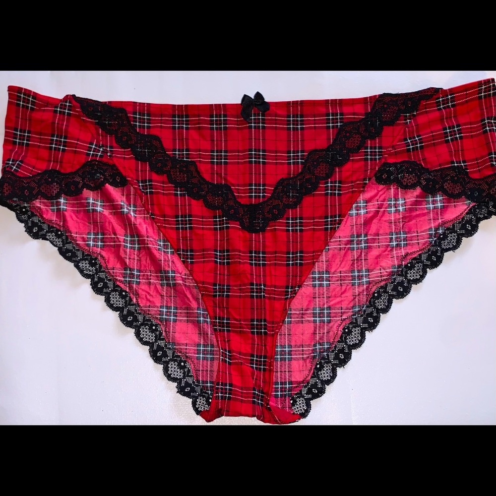 LIKE NEW Adore Me Hipster Panty 2x in Red Plaid - MATCHING BRA IN CLOSET